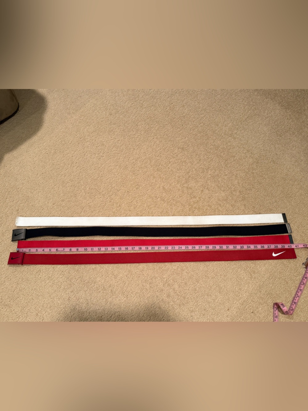 Nike Red, Black & White Golf Belts